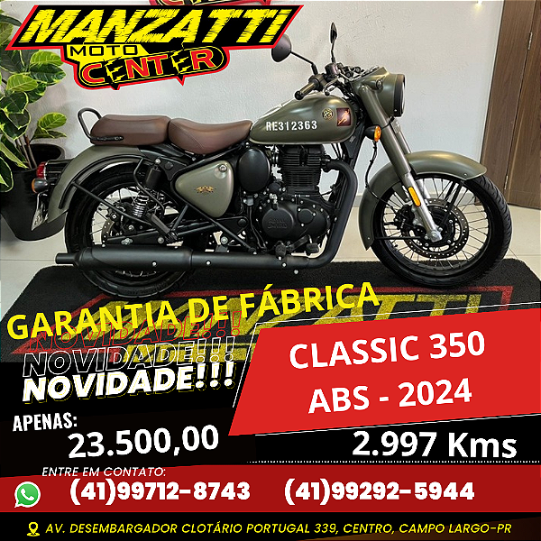 Moto Royal Enfield Classic 350 ABS Cinza 2023 - Garantia de Fábrica
