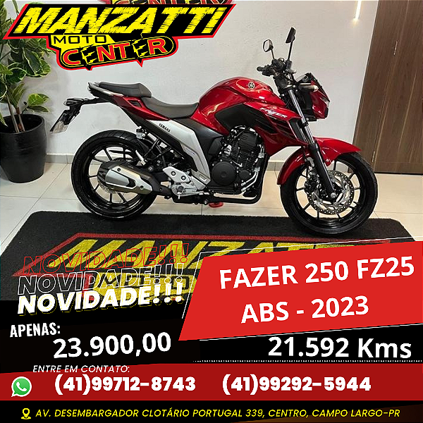 Moto Yamaha Fazer 250cc FZ25 ABS Vermelha 2023