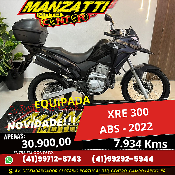 Moto Honda XRE 300 ABS Cinza 2022