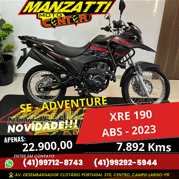Moto Honda XRE 190 SE - Adventure ABS Cinza 2023