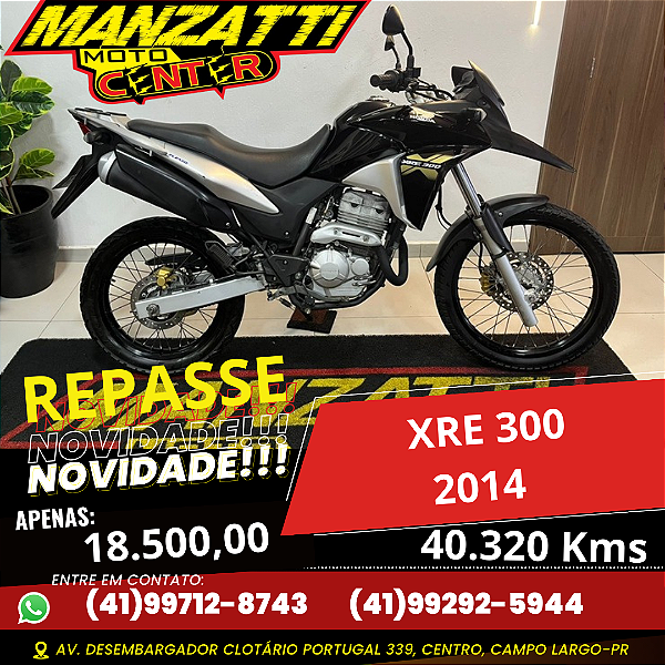 Moto Honda XRE 300 Preta 2014 - REPASSE