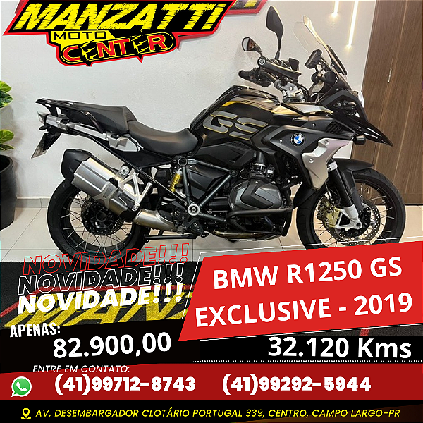 Moto BMW R1250 GS Exclusive ABS Preta 2019