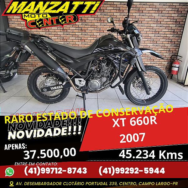 Moto Yamaha XT 660 R Preta 2007 - Raro Estado de Conservação