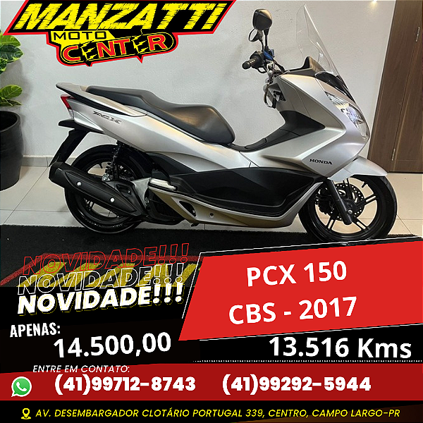 Moto Honda PCX 150 CBS Prata 2017