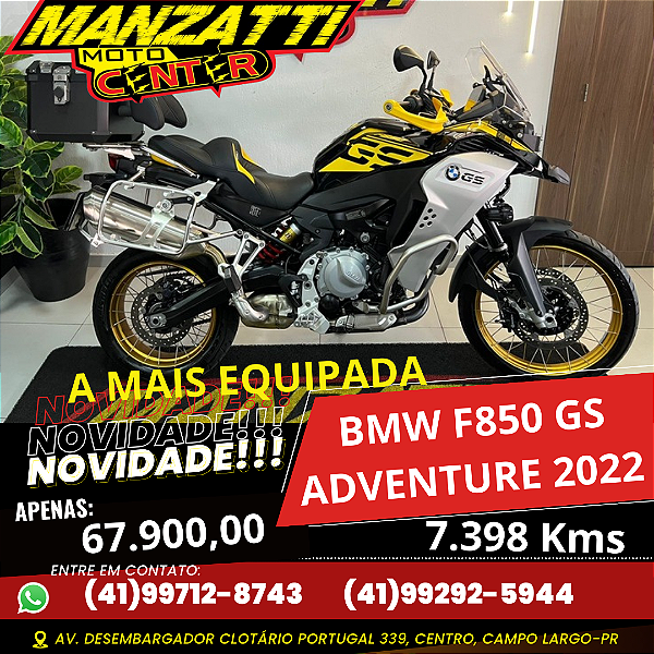 Moto BMW F850GS Adventure ABS Preta 2022 - Equipada