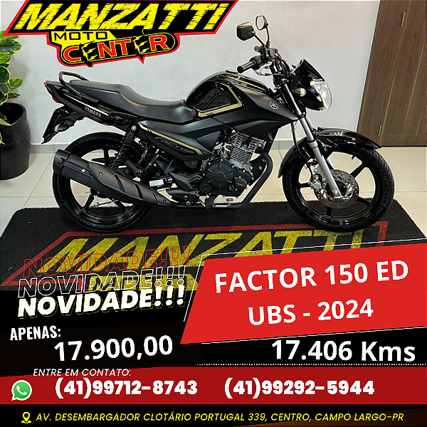 Moto Yamaha Factor 150 ED UBS Preta 2024