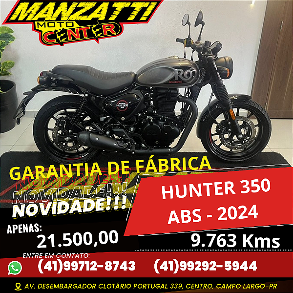 Moto Royal Enfield Hunter Dapper Grey 350 ABS Cinza 2024 - Garantia de Fábrica