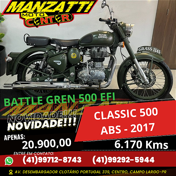 Moto Royal Enfield Classic Battle Green 500 EFI ABS Verde 2018