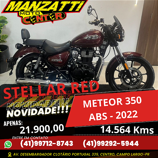 Moto Royal Enfield Meteor Stellar Red 350 ABS Vermelha 2022