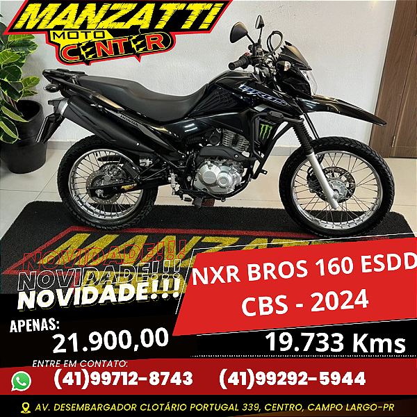 Moto Honda NXR Bros 160 CBS ESDD Preta 2024