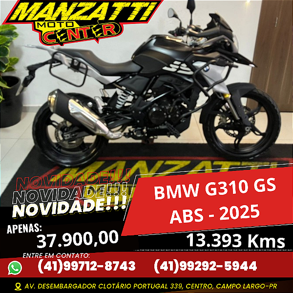 Moto BMW G310 GS ABS Preta 2025 - EQUIPADA