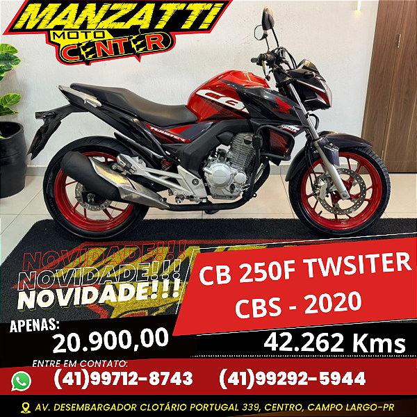 Moto Honda CB250F Twister CBS Vermelha 2020