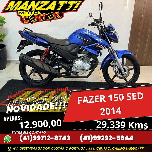 Moto Yamaha Fazer 150 SED Azul 2014
