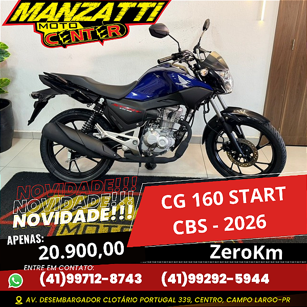 Moto Honda CG 160 Start Azul 2026 ZeroKm