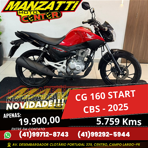 Moto Honda CG 160 Start Vermelha 2025