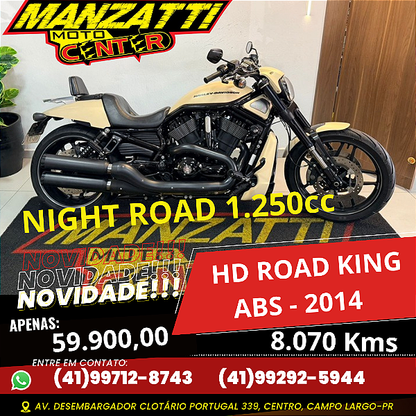 Moto Harley Davidson Road King - Night Road ABS Bege 2014