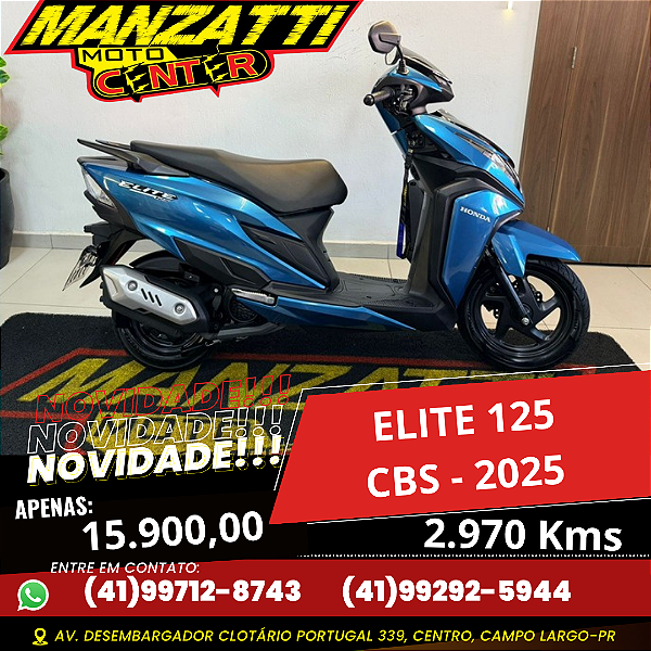 Moto Honda Elite 125 CBS Azul 2025