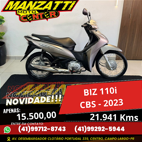 Moto Honda BIZ 110i Prata CBS 2023