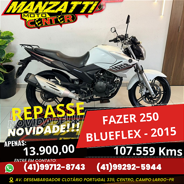 Moto Yamaha Fazer 250cc BlueFlex Branca 2015