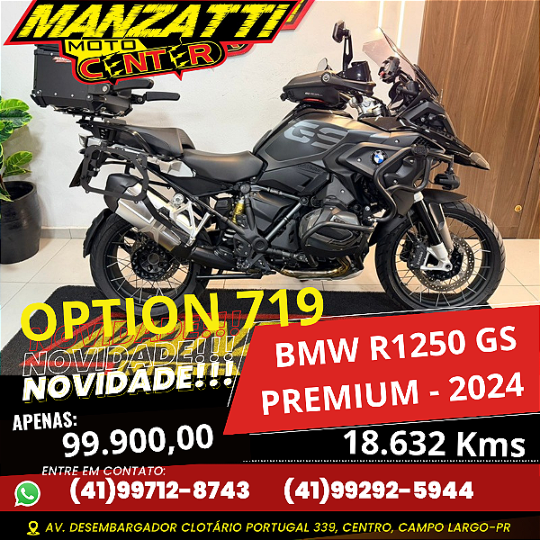 Moto BMW R1250 GS Premium Option 719 ABS Preta 2024 - EQUIPADA