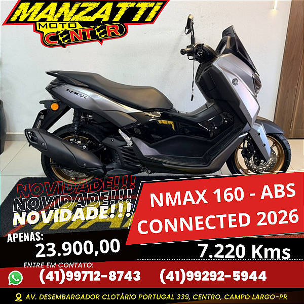 Moto Yamaha NMAX 160 Connected ABS Prata 2026