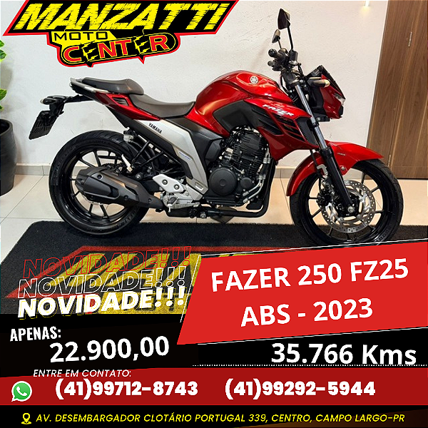 Moto Yamaha Fazer 250cc FZ25 ABS Vermelha 2023