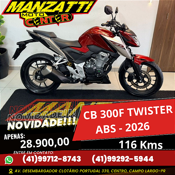 Moto Honda CB300F Twister ABS Vermelha 2026
