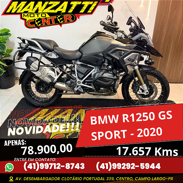 Moto BMW R1250 GS Sport ABS Preta 2020 - EQUIPADA