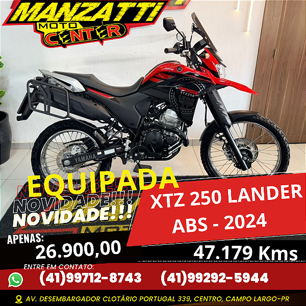 Moto Yamaha XTZ 250 Lander ABS Vermelha 2024 - EQUIPADA