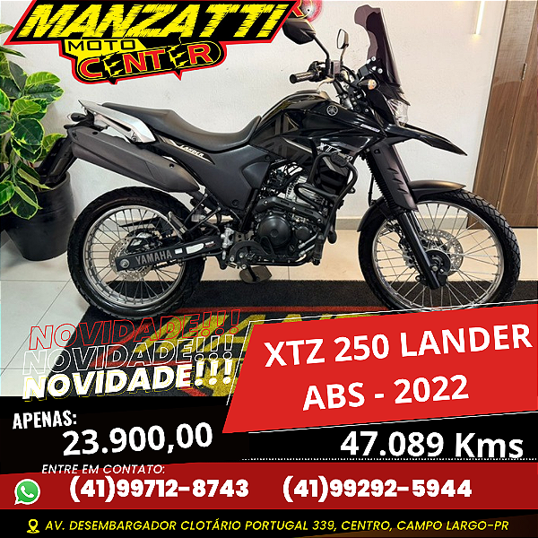 Moto Yamaha XTZ 250 Lander ABS Preta 2022 - EQUIPADA