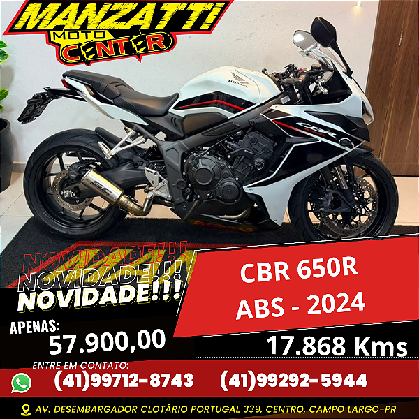 Moto Honda CBR 650R ABS Branca 2024 - Equipada