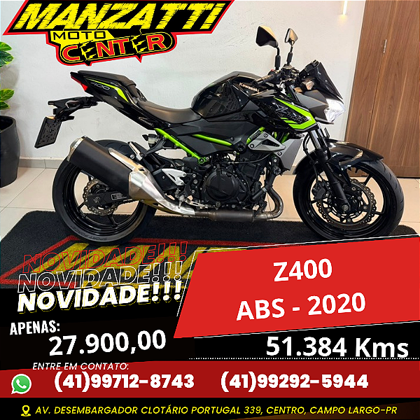 Moto Kawasaki Z400 ABS Cinza 2020