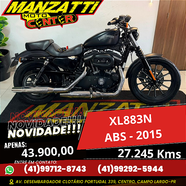 Moto Harley Davidson XL883N Preta 2015
