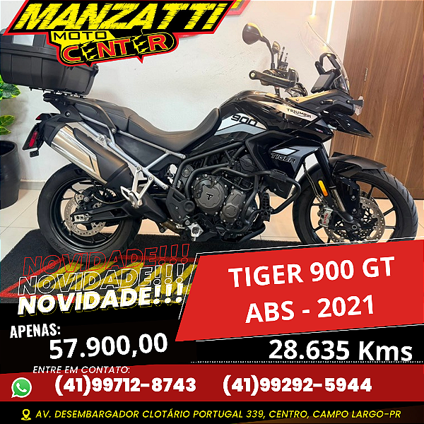 Moto Triumph Tiger 900 ABS GT LHR Preta 2021