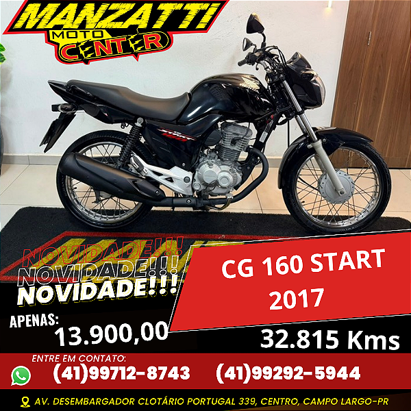 Moto Honda CG 160 Start Preta 2017