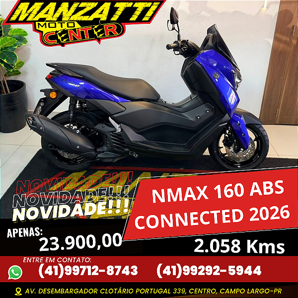 Moto Yamaha NMAX 160 ABS Connected Azul 2026 - Garantia de Fábrica