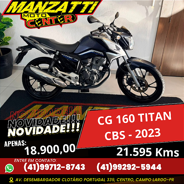Honda CG 160 Titan CBS Cinza 2023