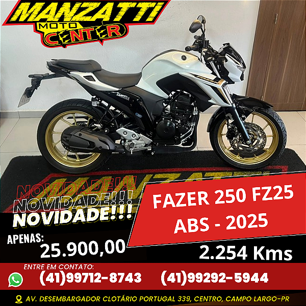 Yamaha Fazer 250cc FZ25 ABS 2025 Branca