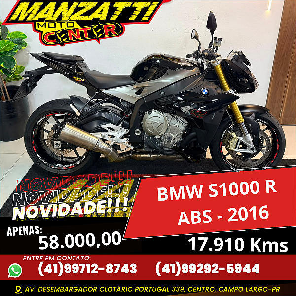Moto BMW S1000R Preta 2016