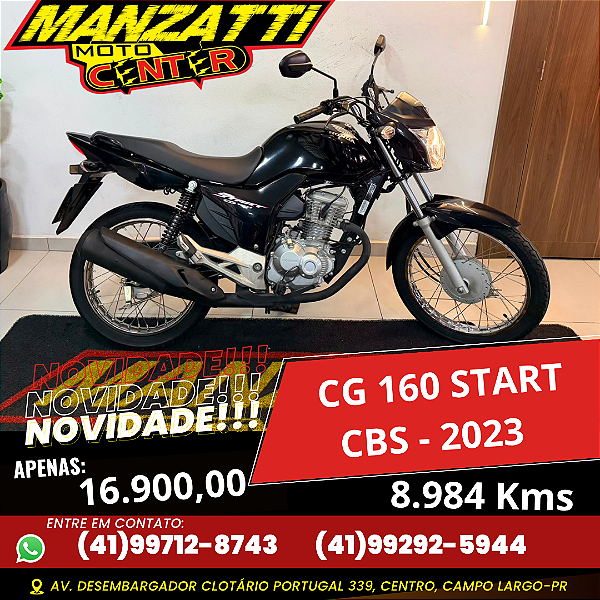 Moto Honda CG 160 Start CBS Preta 2023