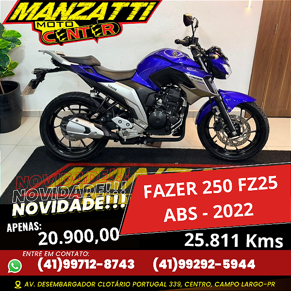 Moto Yamaha Fazer 250cc FZ25 ABS Azul 2022