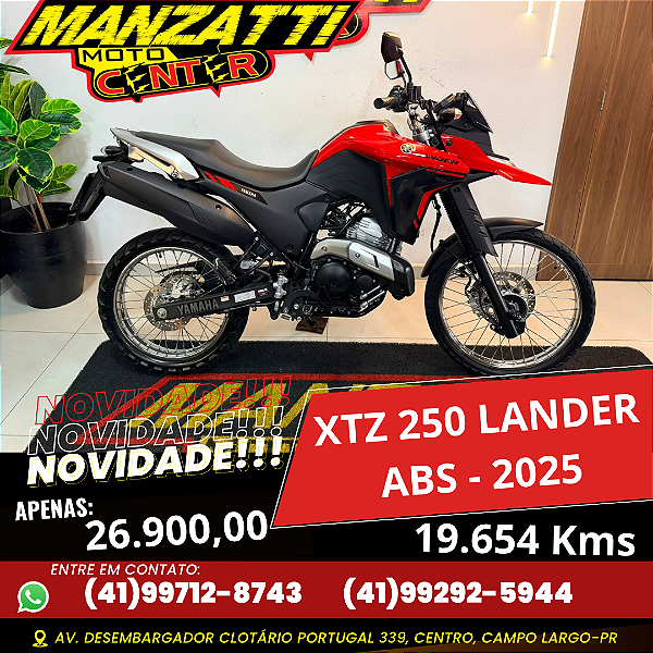 Moto Yamaha XTZ 250 Lander ABS Vermelha 2025