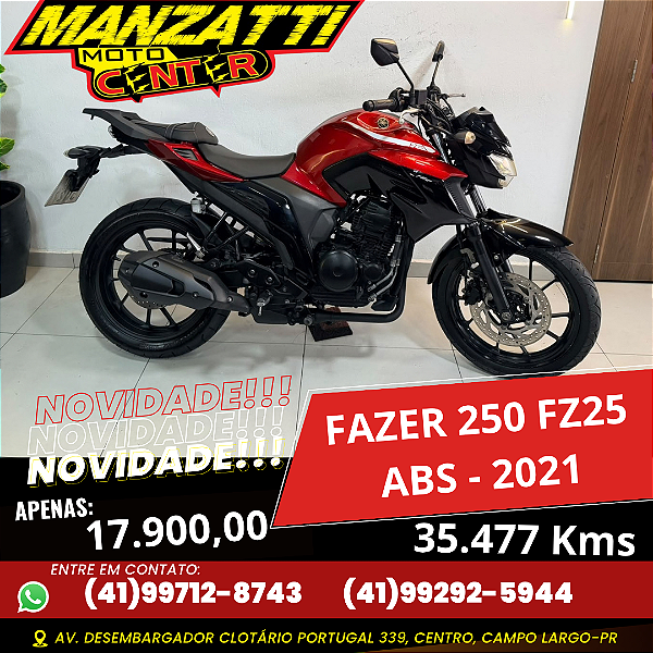 Moto Yamaha Fazer 250 FZ25 ABS Vermelha 2021