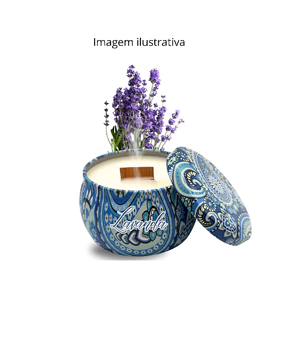 Vela Aromática Luxo 130g LAVANDA Pavio Madeira