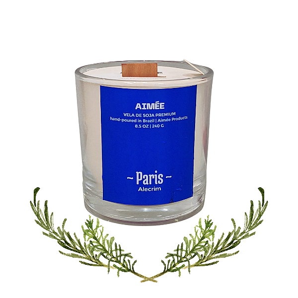 Aimée Velas Perfumadas PARIS ~ ALECRIM 240gr | Duração 60h a 80h |
