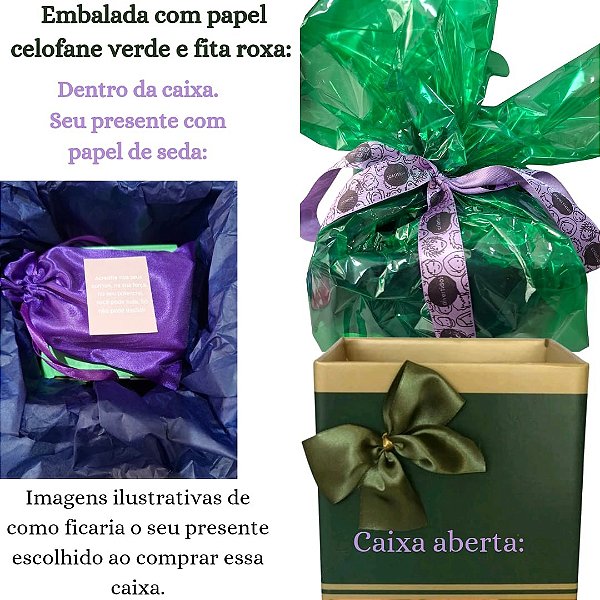 Caixa cachepot com celofane