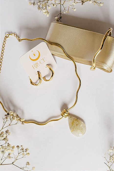Conjunto Quartzo Rutilado
