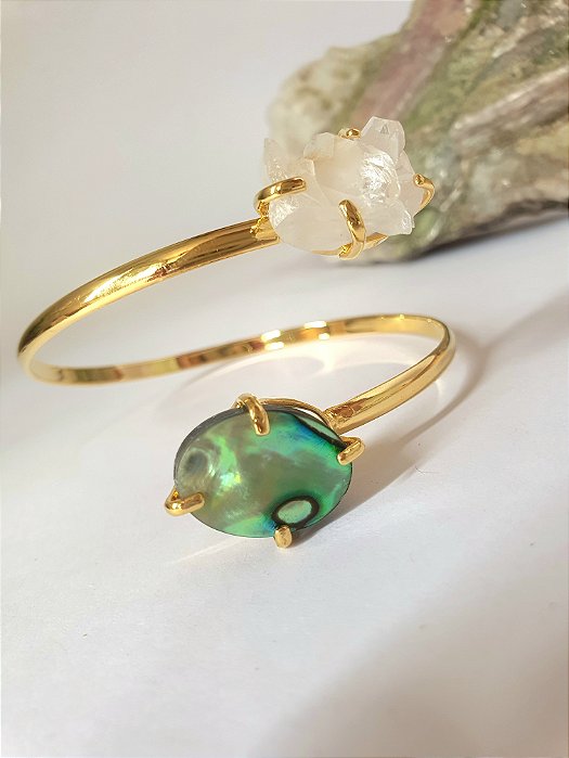 Bracelete Abalone + Drusa de Crsital