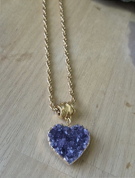 Lume Drusa Ametista Coração