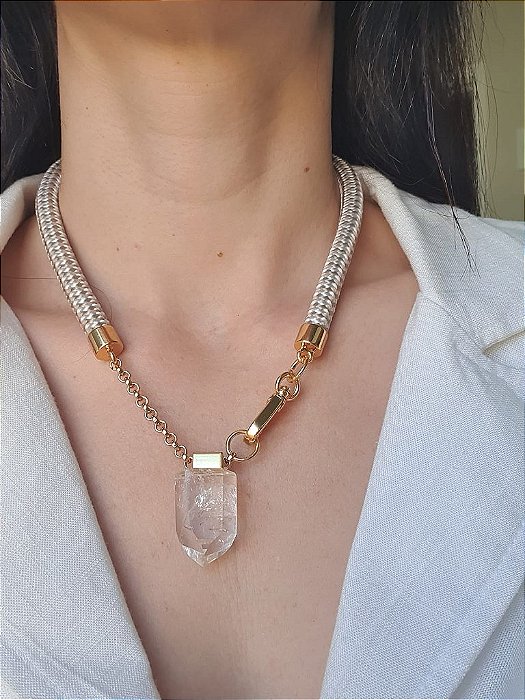 Conjunto Alva Ponta de Cristal Polida